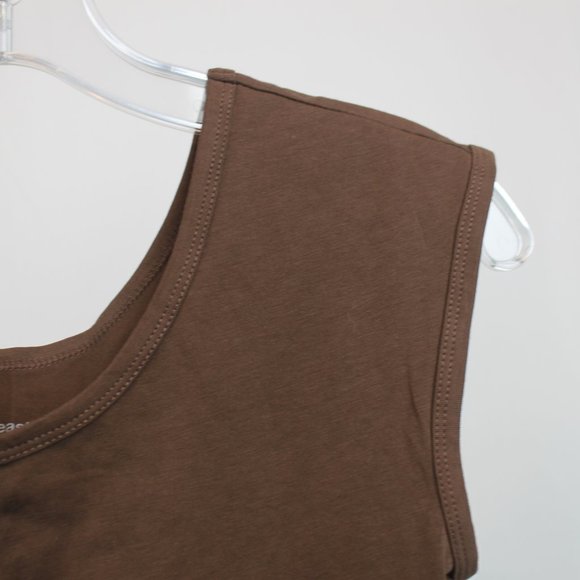 Downtown Basics XS Soft Brown Short Sleeve Shirt Tank Top Tee - Picture 4 of 8